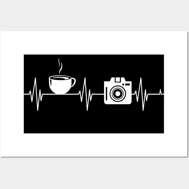 Coffee and Photography Heartbeat design Wall Art by Luxinda